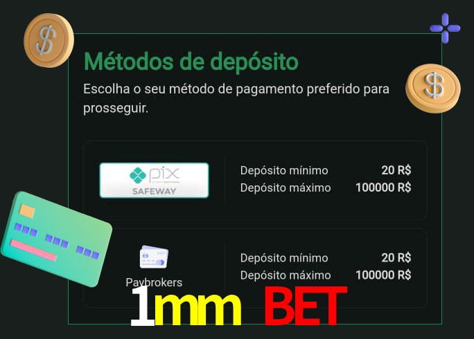 O cassino 1mm bet oferece uma grande variedade de métodos de pagamento
